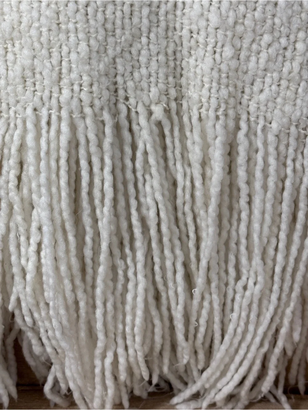 Cozy Cream Fringe Throw Blanket - Kennebunk  Weavers